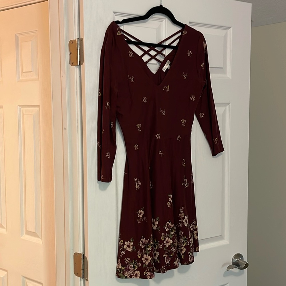 Cute Floral Criss Cross Back Dress